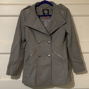 Vince Camuto Double Breasted Grey Military Coat